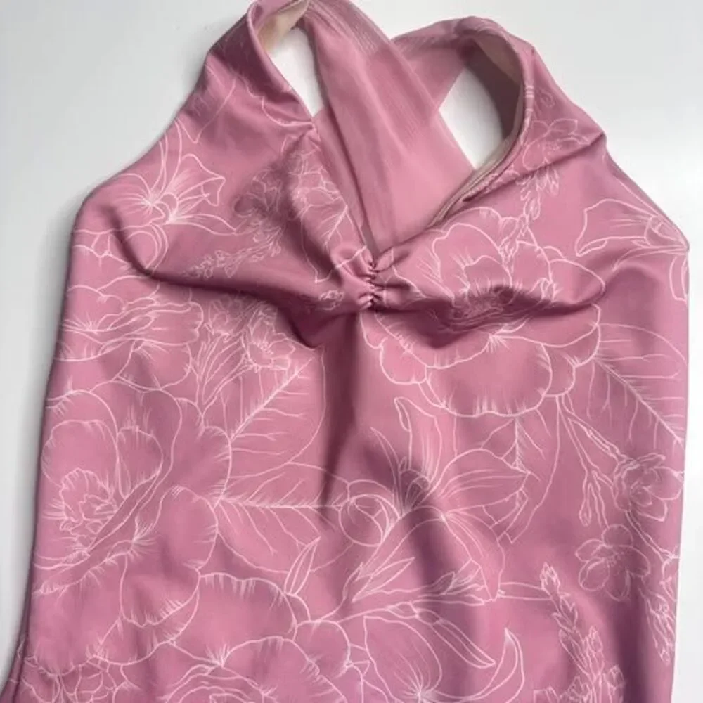 Capezio Floral Print Criss-Cross Back Leotard Size L